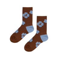 Clover Daily Socks - 咖啡 / 藍色