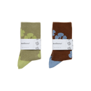 Clover Daily Socks - 咖啡 / 藍色