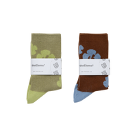 Clover Daily Socks - 咖啡 / 藍色