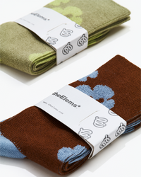 Clover Daily Socks - 咖啡 / 藍色