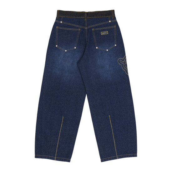 Patchwork Jeans - 雙色牛仔 (深藍/黑色)