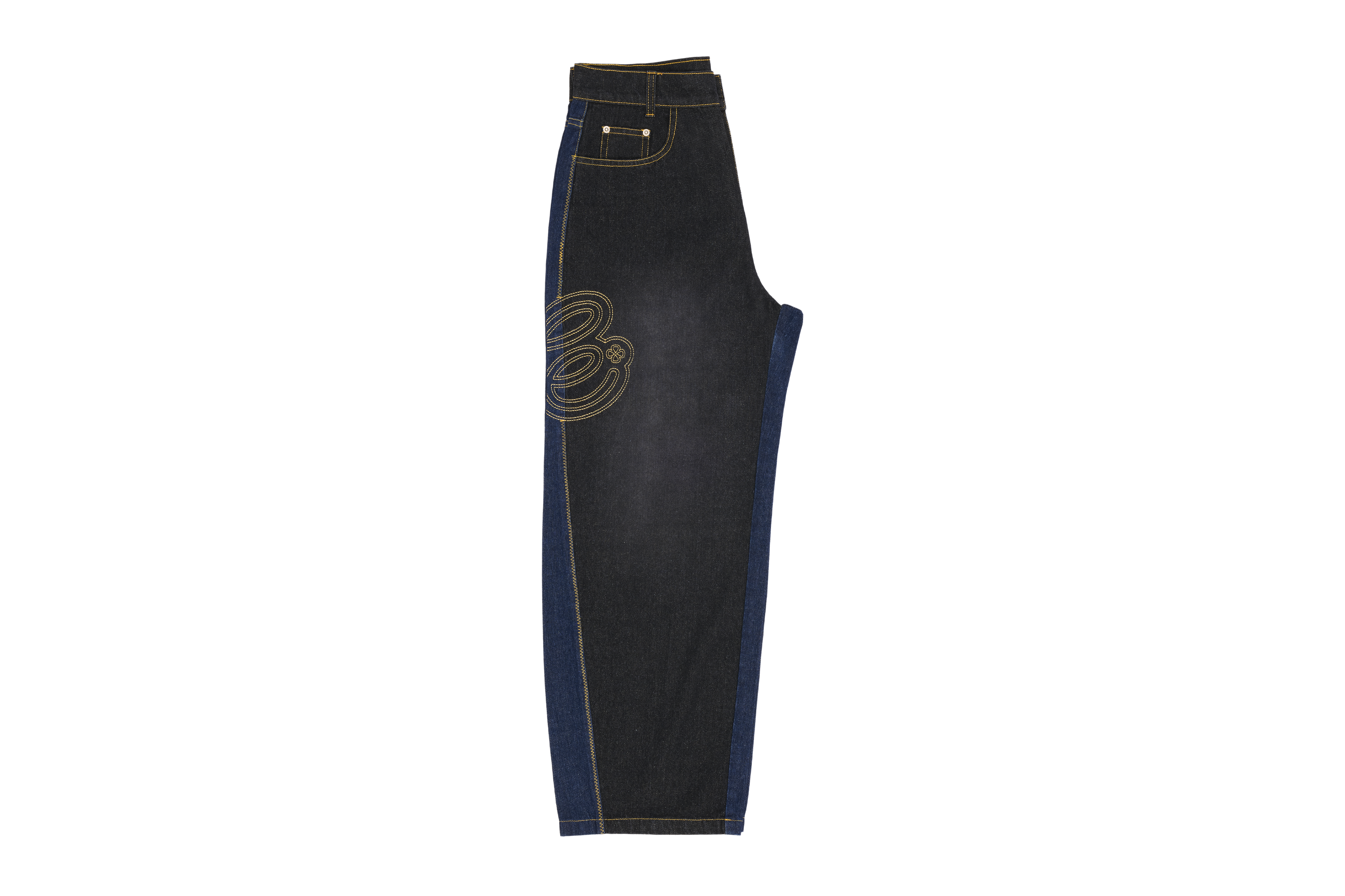 Patchwork Jeans - Dual-tone(Black / Raw)