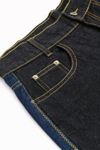 Patchwork Jeans - Dual-tone(Black / Raw)