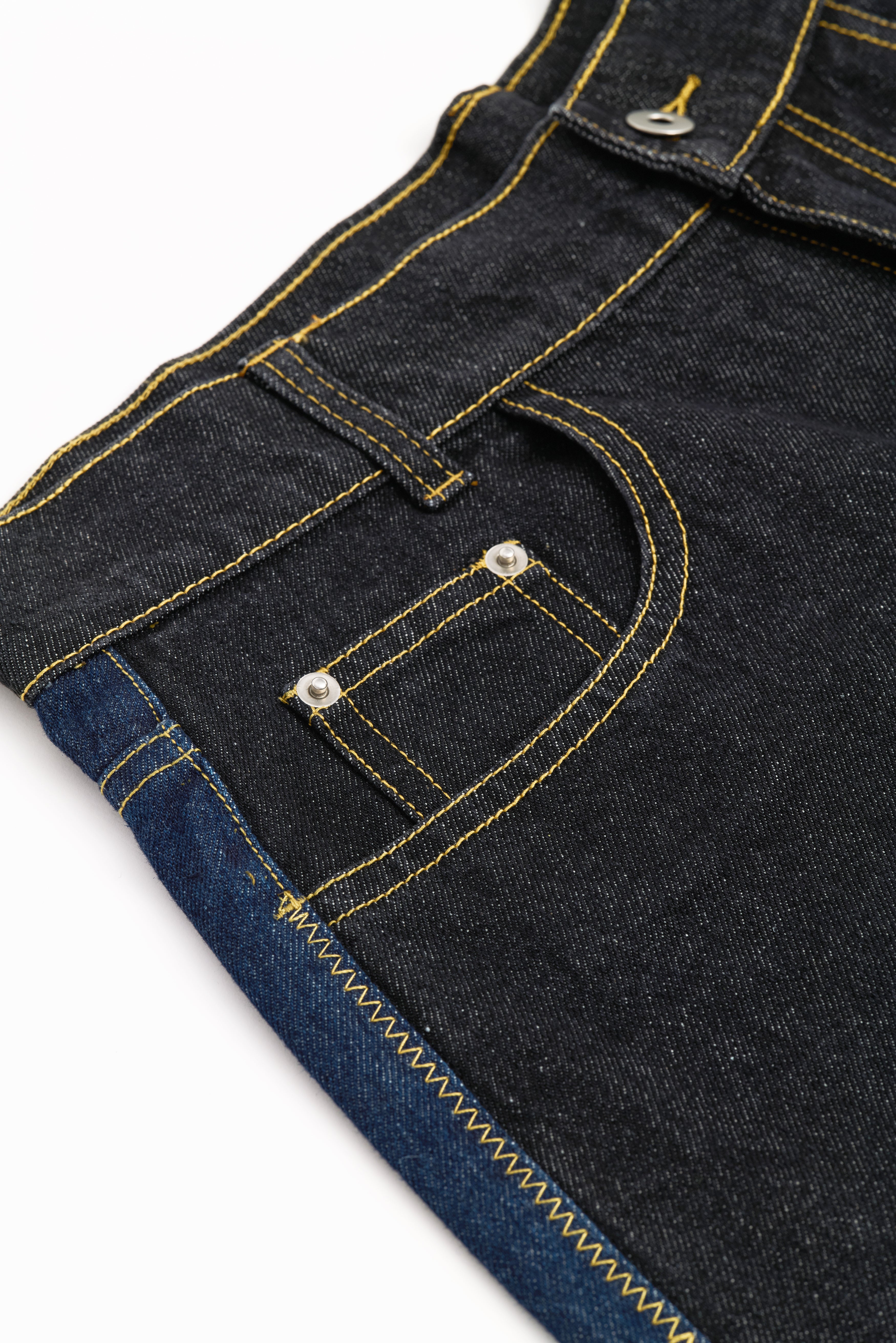 Patchwork Jeans - Dual-tone(Black / Raw)