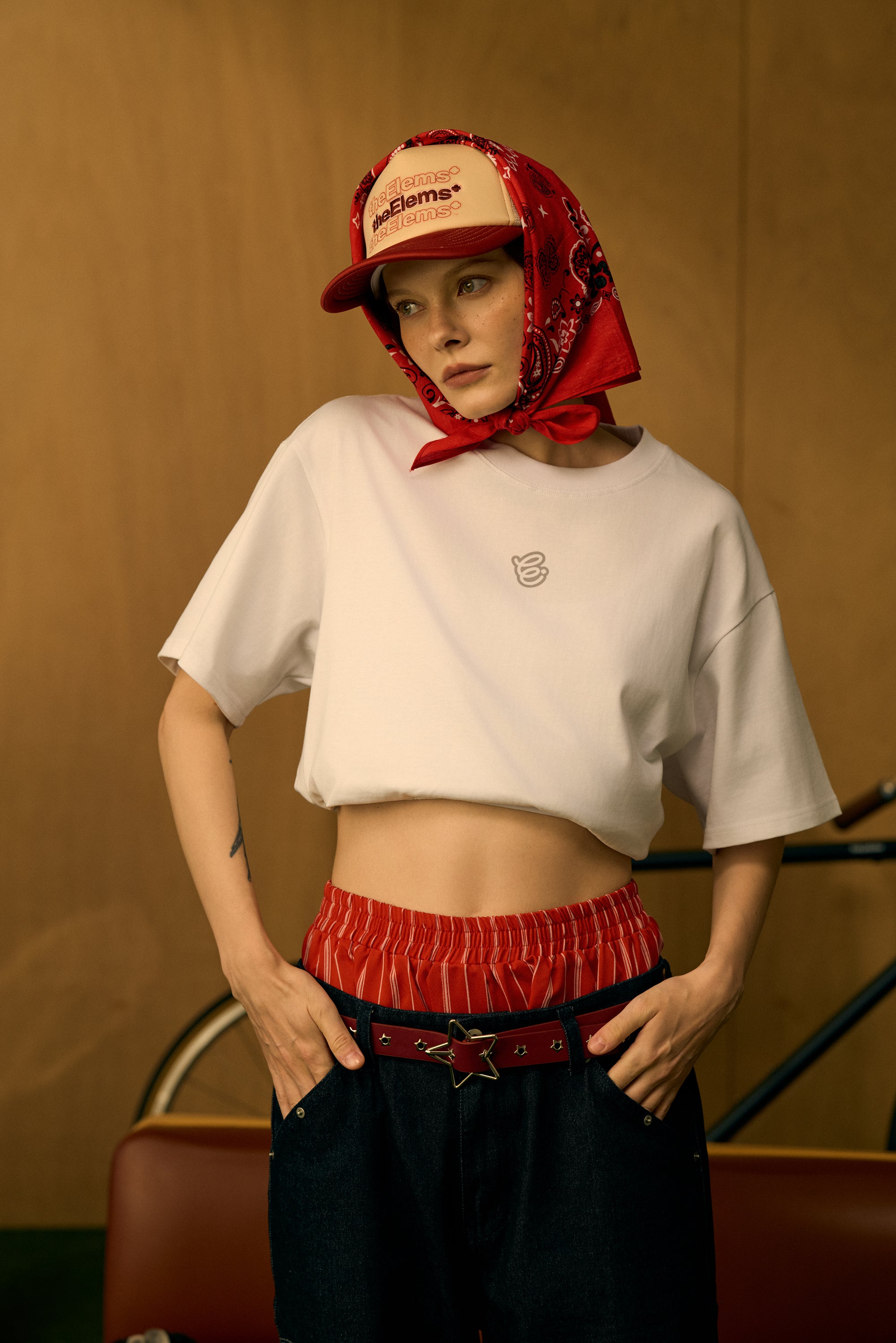 C4 Trucker Hat - Red / Kahki