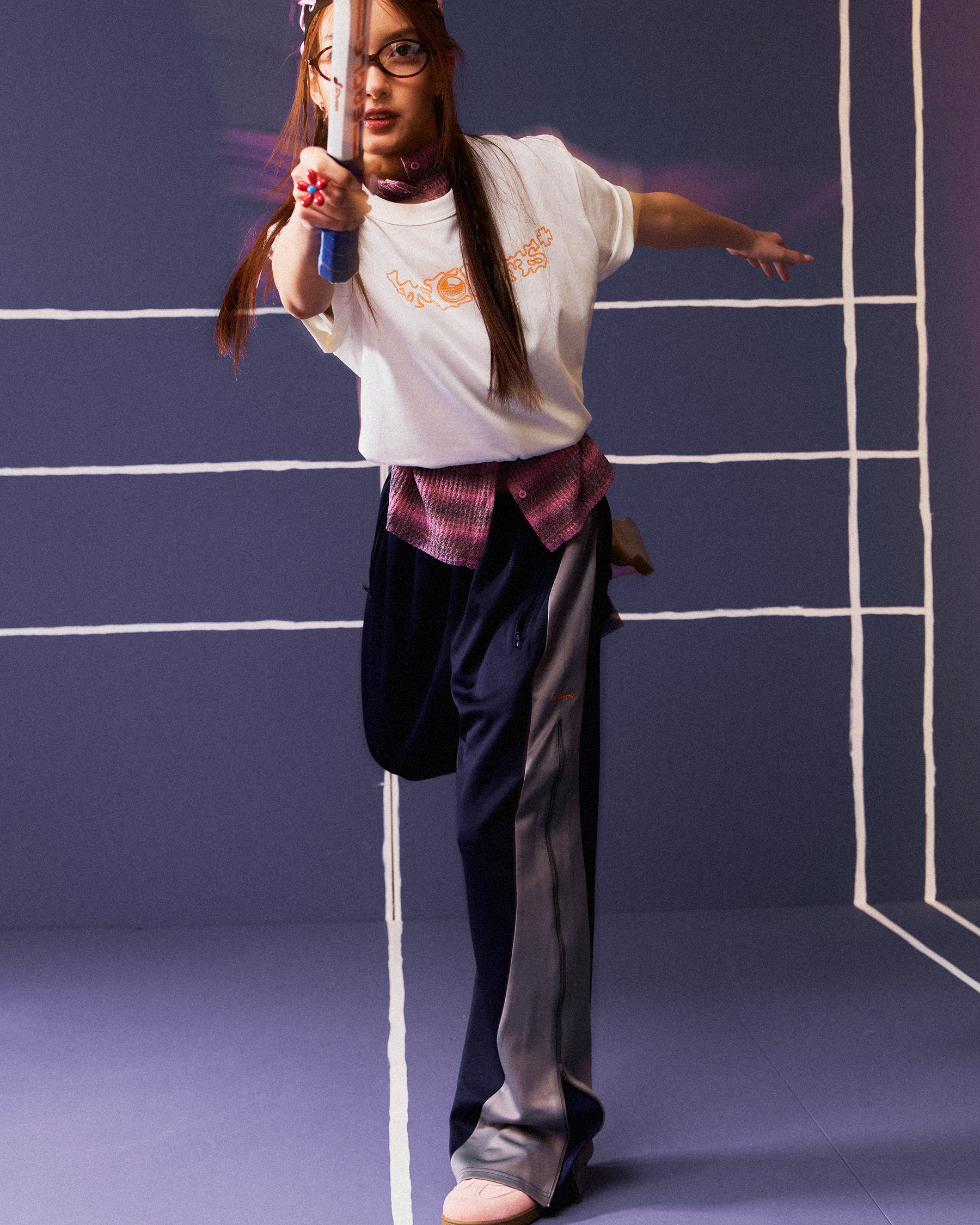 Zip-Off Track Pant - Purple